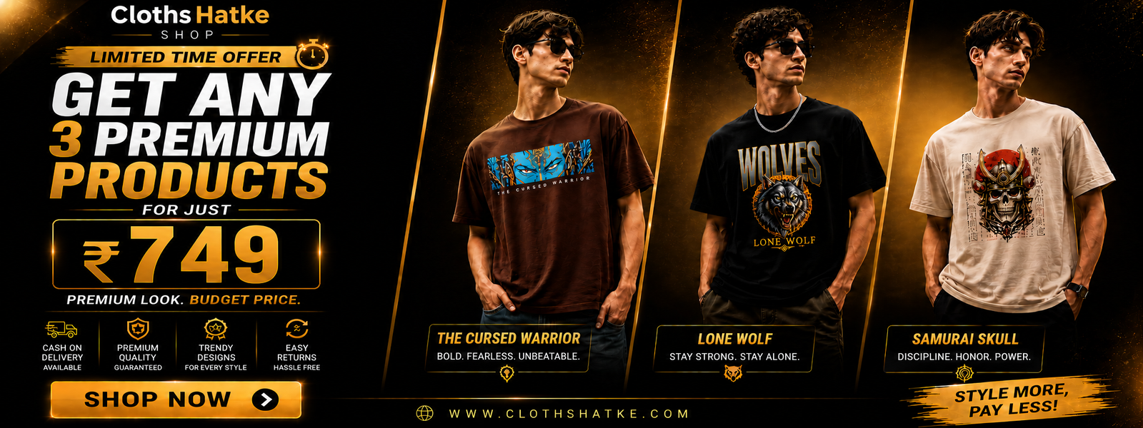 Get Any 3 Premium Products – ClothsHatke