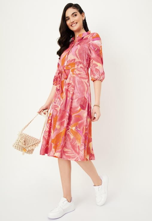Printed Shirt Dress