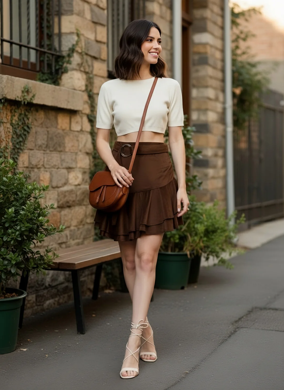 Solid Midi Skirt